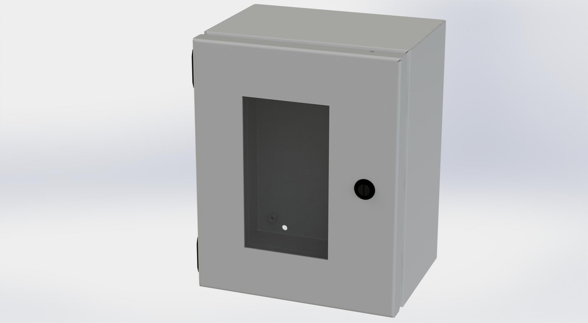 Saginaw Control SCE-10086ELJW ELJ Enclosure W/Viewing Window, Height:10.00", Width:8.00", Depth:6.00", ANSI-61 gray powder coating inside and out. Optional sub-panels are powder coated white.