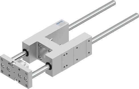 Festo 2782818 guide unit EAGF-V2-KF-32-200 For electric cylinder ESBF. Size: 32, Stroke: 200 mm, Reversing backlash: 0 µm, Assembly position: Any, Guide: Recirculating ball bearing guide