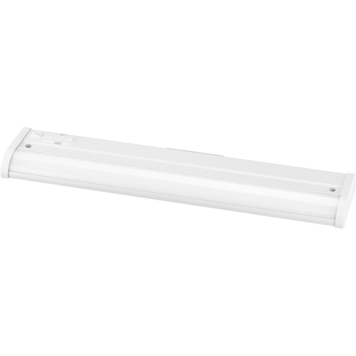Hubbell P700026-028-CS Combine elegant design with energy-efficient LED light in the Hide-A-Lite Collection 1-Light 18-Inch Satin White Modern LED Linear Undercabinet Light. The fixture's frame is coated in a crisp satin white finish. An access plate and quick connect wire conn