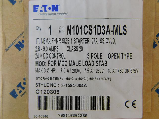N101CS1D3A-MLS Part Image. Manufactured by Eaton.
