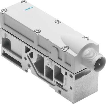 Festo 541082 supply plate VMPA-FB-SP-V For valve terminal MPA-S. Nominal operating voltage DC: 24 V, Permissible voltage fluctuation: +/- 25 %, Authorisation: c UL us - Recognized (OL), Corrosion resistance classification CRC: 1 - Low corrosion stress, Protection clas
