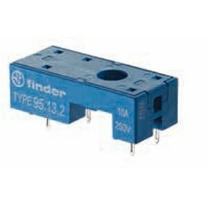 Finder 95.13.2 Plug-in PCB socket - Finder - Rated current 12A - Solder pin connections - PCB mounting - Blue color - IP20
