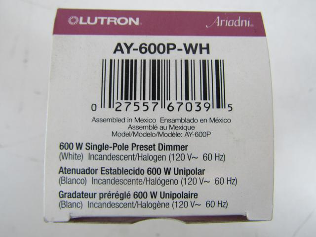 AY-600P-WH Part Image. Manufactured by Lutron.