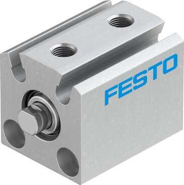 Festo 526905 short-stroke cylinder ADVC-10-5-P-A Without thread on piston rod Stroke: 5 mm, Piston diameter: 10 mm, Cushioning: P: Flexible cushioning rings/plates at both ends, Assembly position: Any, Mode of operation: double-acting