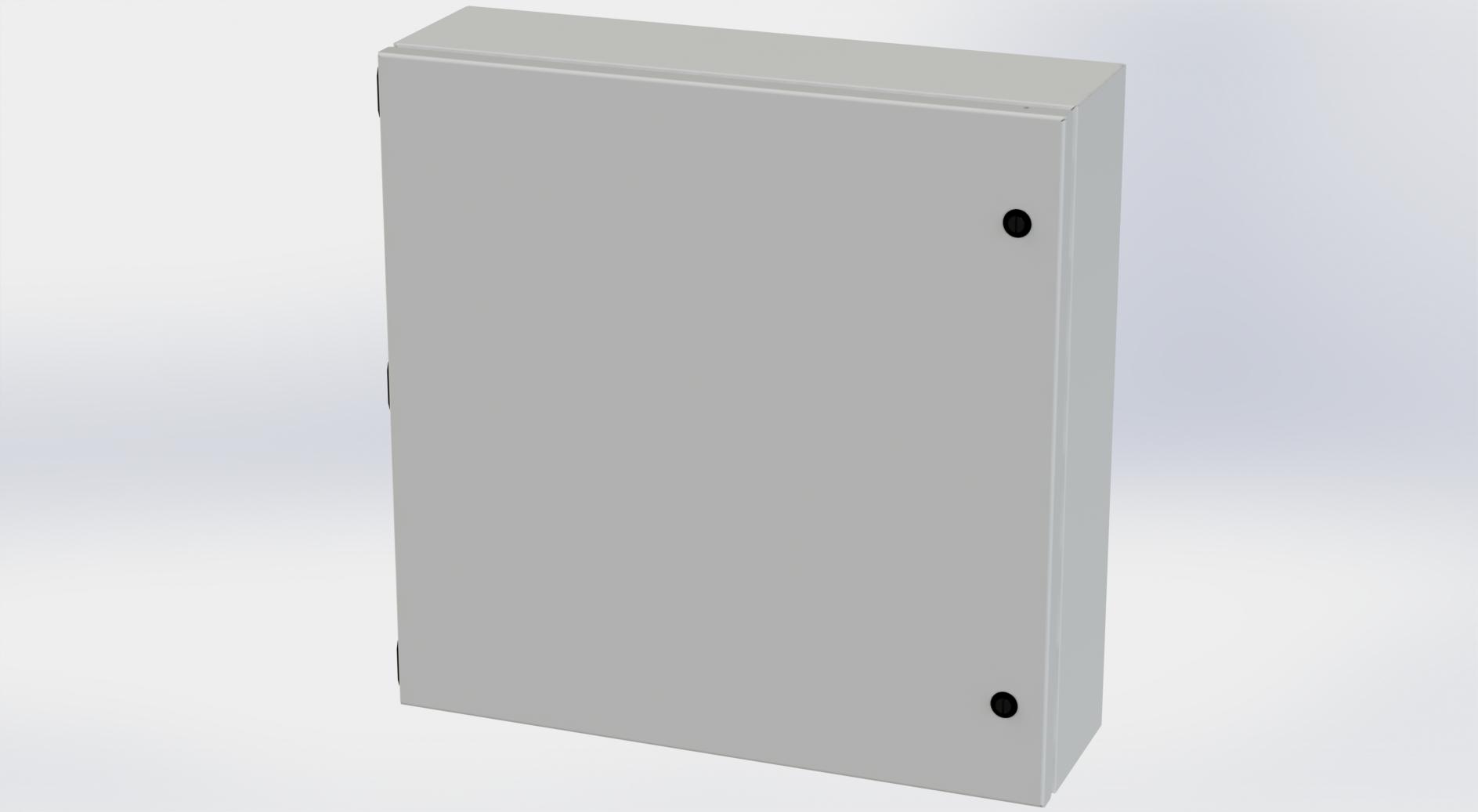 Saginaw Control SCE-20206ELJLG ELJ Enclosure, Height:20.00", Width:20.00", Depth:6.00", RAL 7035 gray powder coating inside and out. Optional sub-panels are powder coated white.
