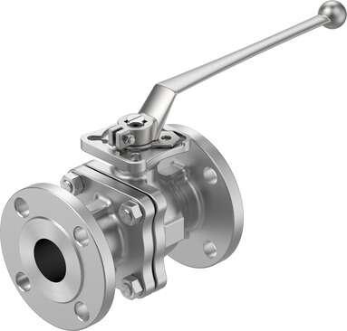 Festo 8097471 ball valve VZBF-11/2-P1-20-D-2-F0507-M-V15V15 Design structure: 2-way ball valve, Type of actuation: mechanical, Sealing principle: soft, Assembly position: Any, Mounting type: Line installation