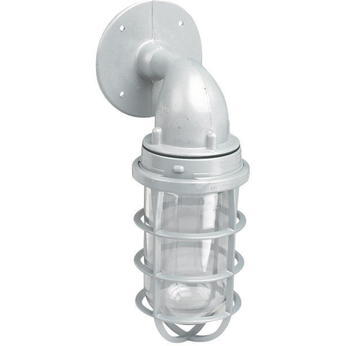 Hubbell VFBG-2-100 100W V Series Incandescent 3/4" Wall Mount to VBC Splice Box  ; Electrostatically applied epoxy/polyester finish ; Modular design ; Hubs are threaded for attachment to conduit ; Set screws in pendant fixture ; Copper-free aluminum (less than .004%) ; The 