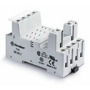 Finder 96.04.7SMA Plug-in socket with metallic retaining / release clip - Finder - Rated current 10A - Box-clamp connections - DIN rail mounting - White color - IP20