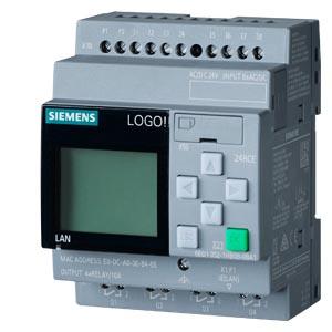 Siemens 6ED1052-1HB08-0BA1 LOGO! 24RCE, logic module,display PS/I/O: 24V AC/DC 24V/relay, 8 DI/4 DQ, memory 400 blocks, modular expandable, Ethernet, integrated web server, data log, user-defined web pages, standard microSD card for LOGO! Soft Comfort V8.3 or higher, older projects