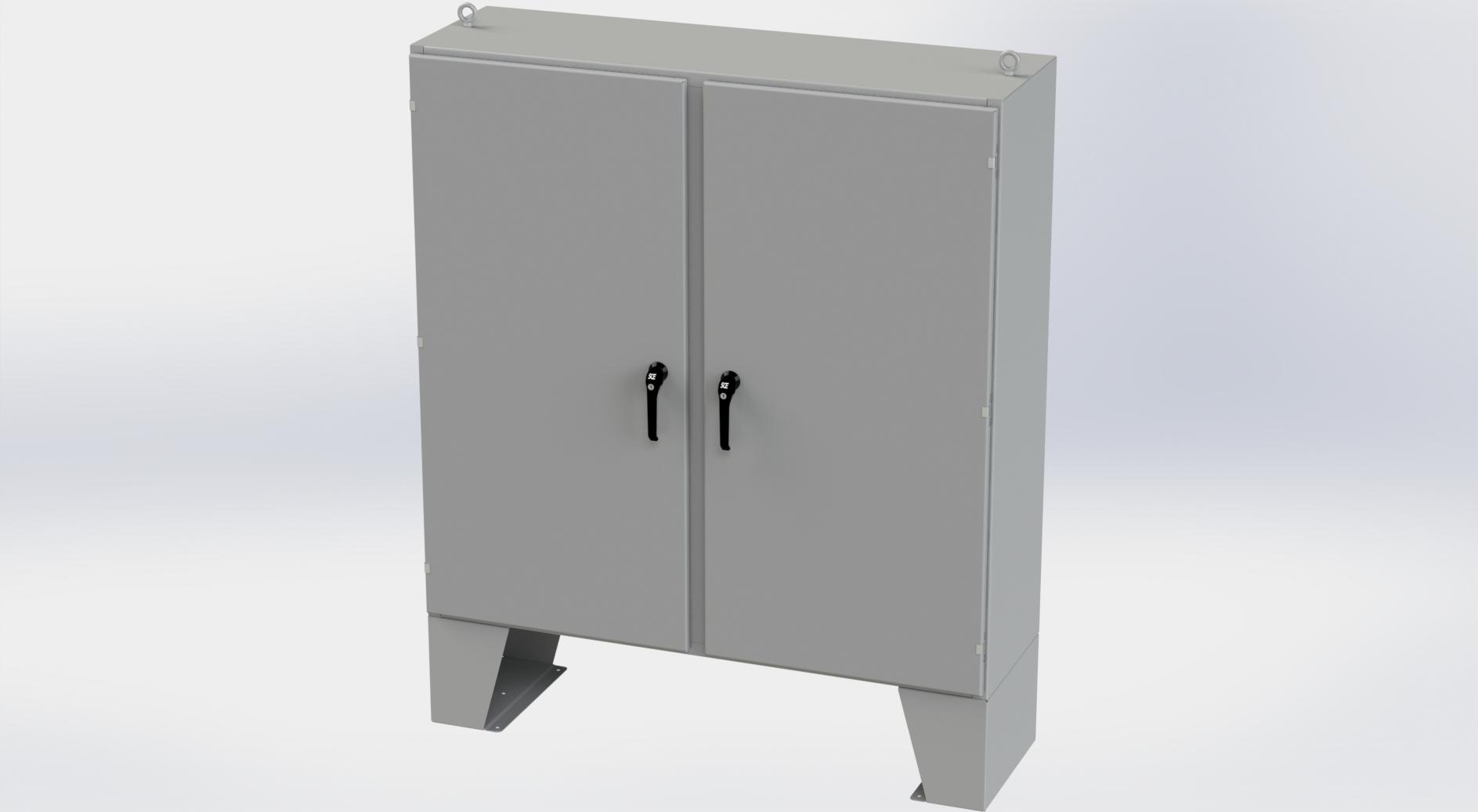 Saginaw Control SCE-60EL6018LPPL 2DR EL LPPL Enclosure, Height:60.00", Width:60.00", Depth:18.00", ANSI-61 gray powder coating inside and out. Optional sub-panels are powder coated white.