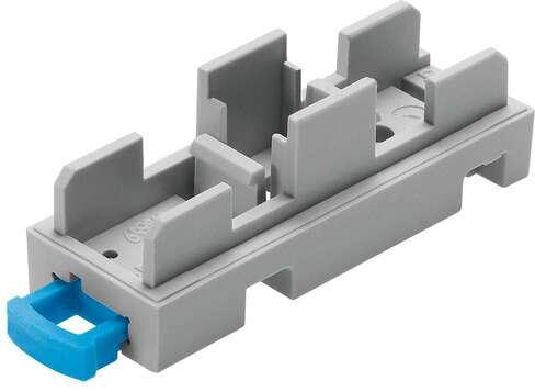 Festo 195279 mounting plate VN-T4-BP-NRH For VN-... vacuum generator with width 18 mm. Hat-rail mounting. Corrosion resistance classification CRC: 2 - Moderate corrosion stress, Ambient temperature: 0 - 60 °C, Max. tightening torque: 0,5 Nm, Product weight: 4,5 g, Mou