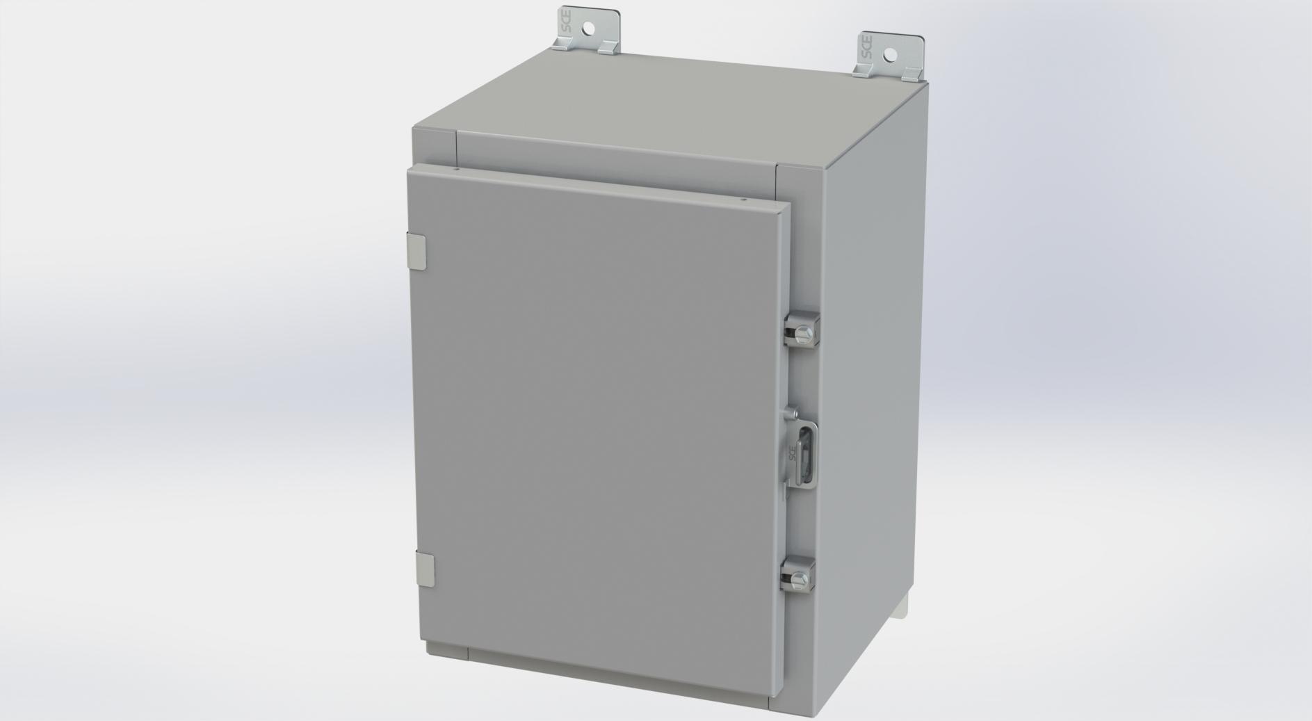 Saginaw Control SCE-16H1210LP Nema 4 LP Enclosure, Height:16.00", Width:12.00", Depth:10.00", ANSI-61 gray powder coating inside and out. Optional panels are powder coated white.