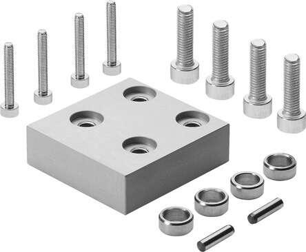 Festo 191899 adapter kit HAPG-53 For attachment of precision parallel grippers Type HGPP-... to linear module Type HMPL-... Assembly position: Any, Corrosion resistance classification CRC: 2 - Moderate corrosion stress, Materials note: Free of copper and PTFE, Materia