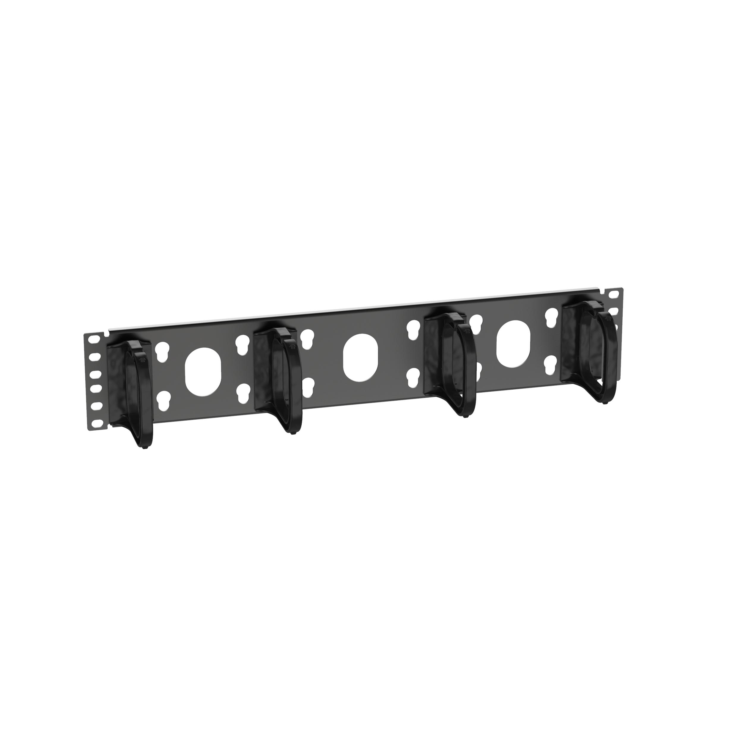 Panduit CMPHF2 CABLE MGMT D-RING PANEL HORZ19"W X 3.5"H X 4"D FRONT ONLYBLACK 2RMU ROHS