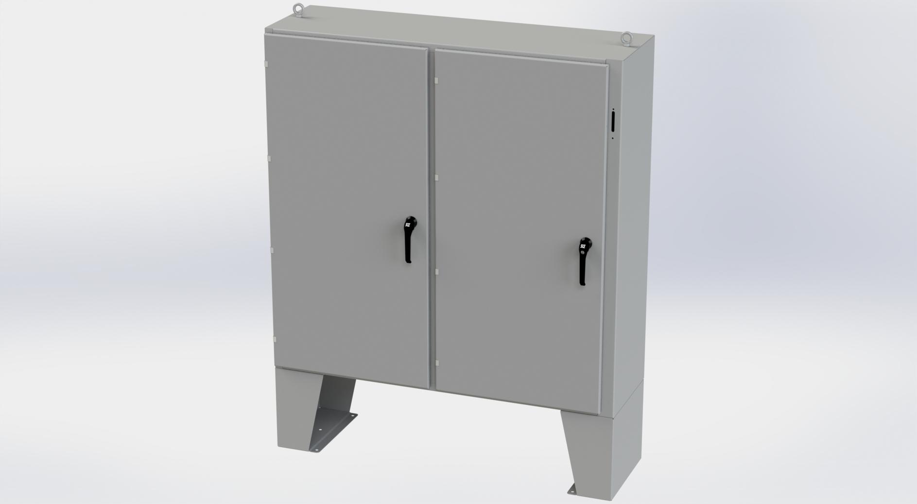 Saginaw Control SCE-60XEL6118LP 2DR XEL Enclosure, Height:60.00", Width:61.00", Depth:18.00", ANSI-61 gray powder coating inside and out. Optional sub-panels are powder coated white.