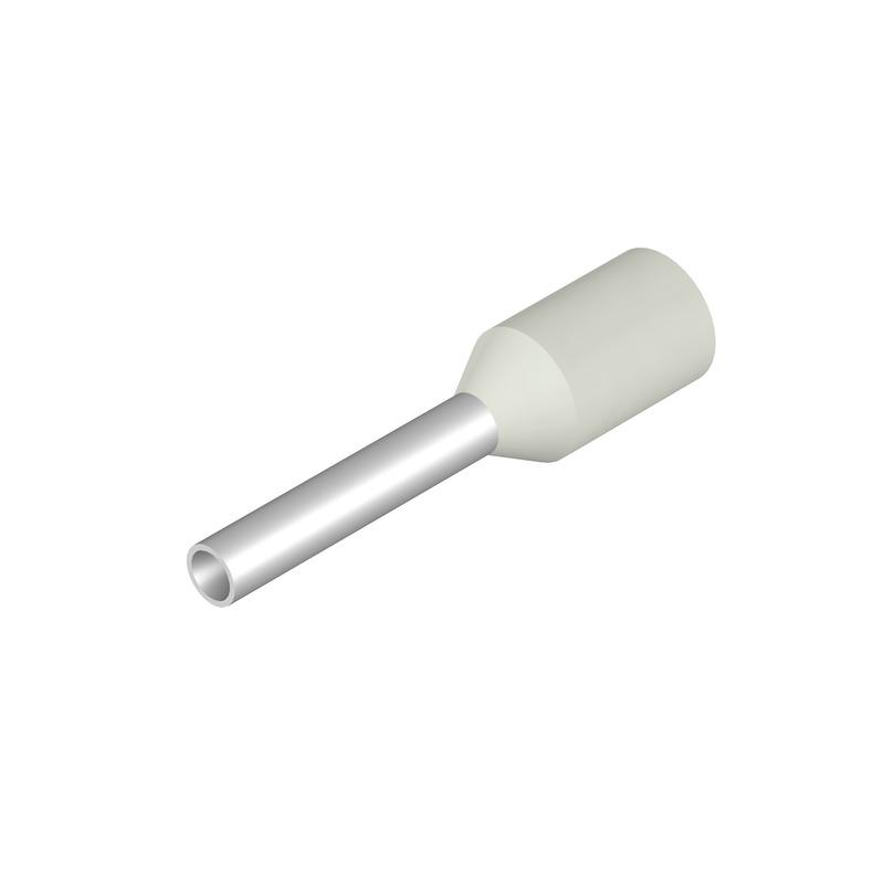 Weidmuller 9026070000 Wire-end ferrule, insulated, 10 mm, 8 mm, white, 18 AWG, 500 pcs, H0,75/14 W SV