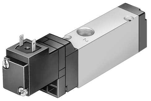 Festo 173430 solenoid valve MOEH-3/2-1/8-P-B With solenoid coil and manual override, without plug socket. Valve function: 3/2 open, monostable, Type of actuation: electrical, Width: 17,8 mm, Standard nominal flow rate: 500 l/min, Operating pressure: 2 - 8 bar