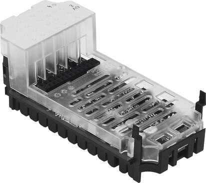 Festo 526170 analogue module CPX-2AA-U-I for modular electrical terminal CPX, 2 outputs. Dimensions W x L x H: (* (incl. interlinking block and connection technology), * 50 mm x 107 mm x 50 mm), No. of outputs: 2, Diagnosis: (* Wire break per channel, * Limit violatio
