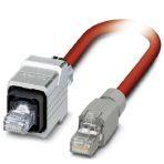 Phoenix Contact 1419176 Sercos III cable, shielded, star quad, AWG 22 stranded (7-wire), RAL 3020 (traffic red), RJ45 connector/IP67 push-pull, metal on RJ45 connector/IP20, length: 5 m