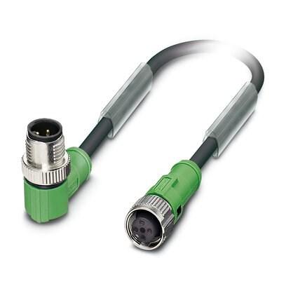Phoenix Contact 1538254 Sensor/actuator cable, 4-position, PUR halogen-free, black-gray RAL 7021, Plug angled M12 SPEEDCON, coding: A, on Socket straight M12 SPEEDCON, coding: A, cable length: 5 m