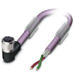 Phoenix Contact 1433249 Bus system cable, PROFIBUS (12 Mbps), 2-position, PUR halogen-free, violet RAL 4001, shielded, free cable end, on Socket angled M12 SPEEDCON, coding: B, cable length: Free input (0.2 ... 40.0 m)