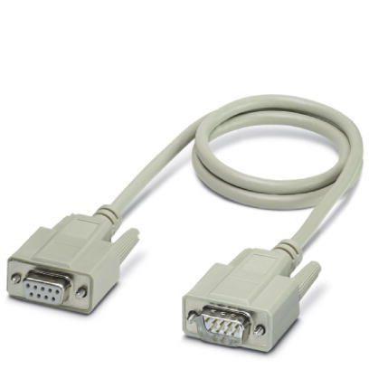Phoenix Contact 1656259 Assembled D-SUB cable, shielded, 9-pos., stranded (7-wire), cable color: RAL 7000 (gray), secured using 4-40 UNC thread, IP20 protection, head 1 with socket shell 1 and straight cable outlet, head 2 with pin shell 1 and straight cable outlet, length: 5 m
