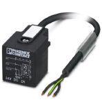 Phoenix Contact 1400589 Sensor/actuator cable, 3-position, PUR halogen-free, black-gray RAL 7021, free cable end, on Valve connector A, with 1 LED, connected with Damping diode, cable length: 1.5 m