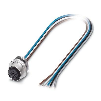 Phoenix Contact 1401110 Sensor/Actuator flush-type socket, 5-pos., M12 SPEEDCON, A-coded, front/screw mounting with M16 thread, with 1 m TPE litz wire, 5 x 0.34 mmÂ²
