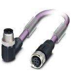 Phoenix Contact 1431115 Bus system cable, CANopen®, DeviceNet™, 5-position, PUR halogen-free, violet RAL 4001, shielded, Plug angled M12, coding: A, on Socket straight M12, coding: A, cable length: Free input (0.2 ... 40.0 m)