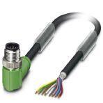 Phoenix Contact 1522859 Sensor/actuator cable, 8-position, Variable cable type, shielded, Plug angled M12, coding: A, on free cable end, cable length: Free input (0.2 ... 40.0 m)