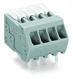 WAGO 218-519 PCB terminal block; Locking slides; 0.5 mm²; Pin spacing 2.54 mm; 19-pole; CAGE CLAMP®; 0,50 mm²; gray