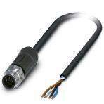 Phoenix Contact 1454066 Sensor/actuator cable, 4-position, PE-X halogen-free, black-gray RAL 7021, Plug straight M12, coding: A, on free cable end, cable length: 10 m, for outdoor applications, with high-grade steel knurl