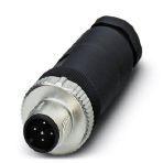 Phoenix Contact 1542978 Connector, Universal, 5-position, Plug straight M12 SPEEDCON, Coding: A, Screw connection, knurl material: Zinc die-cast, nickel-plated, cable gland Pg9, external cable diameter 6 mm ... 8 mm