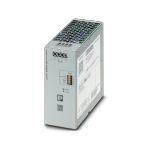 Phoenix Contact 2907913 QUINT buffer module with maintenance-free capacitor-based energy storage for DIN rail mounting, input: 24 V DC, output: 24 V DC/20 A, including mounted UTA 107 universal DIN rail adapter.