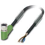 Phoenix Contact 1521999 Sensor/actuator cable, 4-position, PUR halogen-free, black-gray RAL 7021, shielded, free cable end, on Socket angled M8, cable length: 10 m