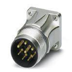 Phoenix Contact 1620620 Device connector, front mounting, straight, for standard and SPEEDCON interlock, M23, number of positions: 4+3+PE, type of contact: Pin, Axial O-ring, 4x Ø 3.2, shielded: yes, degree of protection: IP67, cable diameter range: 0 mm ... 0 mm, Compatible wit