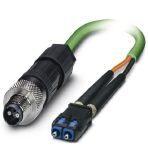 Phoenix Contact 1416648 Assembled FO cable, round cable, 980/1000 μm POF fiber, M12 fiber optic connector to SC-RJ/IP20