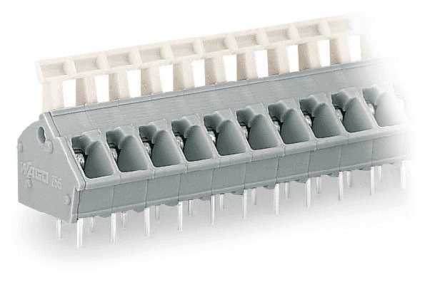 WAGO 256-416/332-000 PCB terminal block; push-button; 2.5 mm²; Pin spacing 5/5.08 mm; 16-pole; CAGE CLAMP®; commoning option; 2,50 mm²; gray