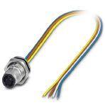Phoenix Contact 1411592 Bus system flush-type plug, PROFINET, 4-pos., M12 SPEEDCON, D-coded, rear/screw mounting with M16 thread, with 0.5 m TPE litz wire, 4 x 0.34 mm²