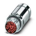 Phoenix Contact 1621544 Coupler connector, SH, straight long, shielded: yes, for standard and SPEEDCON interlock, M23, No. of pos.: 8+4+PE, type of contact: Socket, Crimp connection, cable diameter range: 7.5 mm ... 18 mm, coding:N