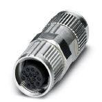 Phoenix Contact 1559631 Connector, Universal, 12-position, Socket straight M12 SPEEDCON, Coding: A, Piercecon® fast connection, knurl material: Zinc die-cast, nickel-plated, external cable diameter 5.4 mm ... 8.2 mm