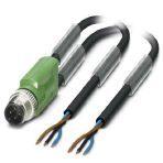 Phoenix Contact 1669754 Sensor/actuator cable, 3-position, PUR halogen-free, black-gray RAL 7021, unshielded, Plug straight M12, coding: A, on free cable end and free cable end, cable length: 5 m