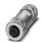 Phoenix Contact 1694305 Connector, Universal, 5-position, shielded, Socket straight M12, Coding: A, Screw connection, knurl material: Zinc die-cast, nickel-plated, cable gland Pg7, external cable diameter 4 mm ... 6 mm
