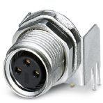 Phoenix Contact 1456145 Sensor/actuator flush-type connector, socket, 3-pos. M8, rear/screw mounting with M10 fastening thread, with angled solder connection