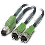 Phoenix Contact 1542169 Sensor/actuator cable, 3-position, Variable cable type, Plug straight M12 SPEEDCON, coding: A, on Socket straight M12 SPEEDCON, coding: A, PIN 2+4 bridged and Socket straight M12 SPEEDCON, PIN 2+4 bridged, cable length: Free input (0.2 ... 40.0 m)