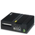 Phoenix Contact 1054025 ATEX/IECEx compliant and UL listed, IP30-rated industrial box PC (BPC) with a fanless design and Intel® Core™ i3-4010U processor. Up to 16 GB of RAM. Mass storage options include HDD and SSD. A single optional PCI or PCIe slot is available.