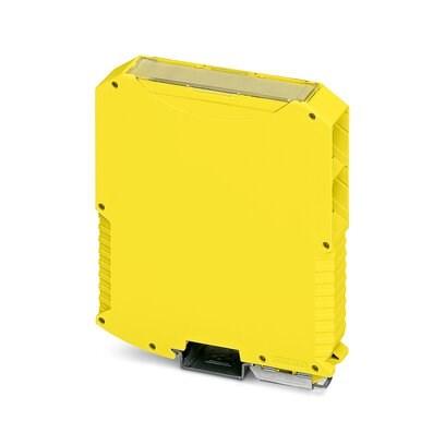 Phoenix Contact 2200246 DIN rail housing, Complete housing with metal foot catch, tall design, without vents, width: 22.6 mm, height: 99 mm, depth: 113.65 mm, color: yellow (1018), cross connection: DIN rail connector (optional), number of positions cross connector: 5