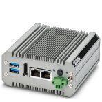 Phoenix Contact 1130682 IP30-rated fanless industrial box PC (BPC) with energy-efficient Intel® Celeron® N3350 processor and 32 GB eMMC mass storage.