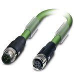 Phoenix Contact 1518009 Bus system cable, INTERBUS (16 Mbps), 5-position, PUR halogen-free, may green RAL 6017, shielded, Plug straight M12 SPEEDCON, coding: B, on Socket straight M12 SPEEDCON, coding: B, cable length: 10 m