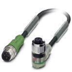 Phoenix Contact 1542305 Sensor/actuator cable, 4-position, Variable cable type, Plug straight M12 SPEEDCON, coding: A, on Socket angled M12 SPEEDCON, coding: A, with 2 LEDs, cable length: Free input (0.2 ... 40.0 m)